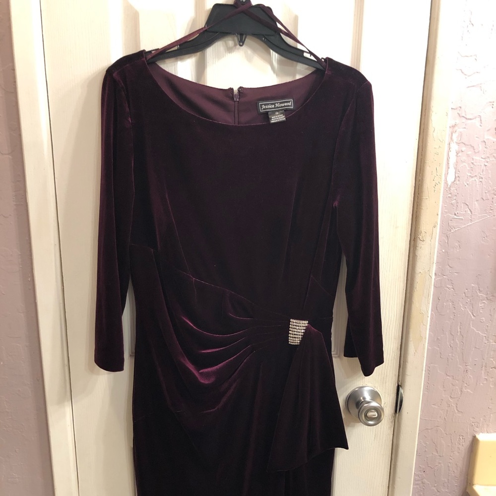 3/4 Sleeve Velvet Dress